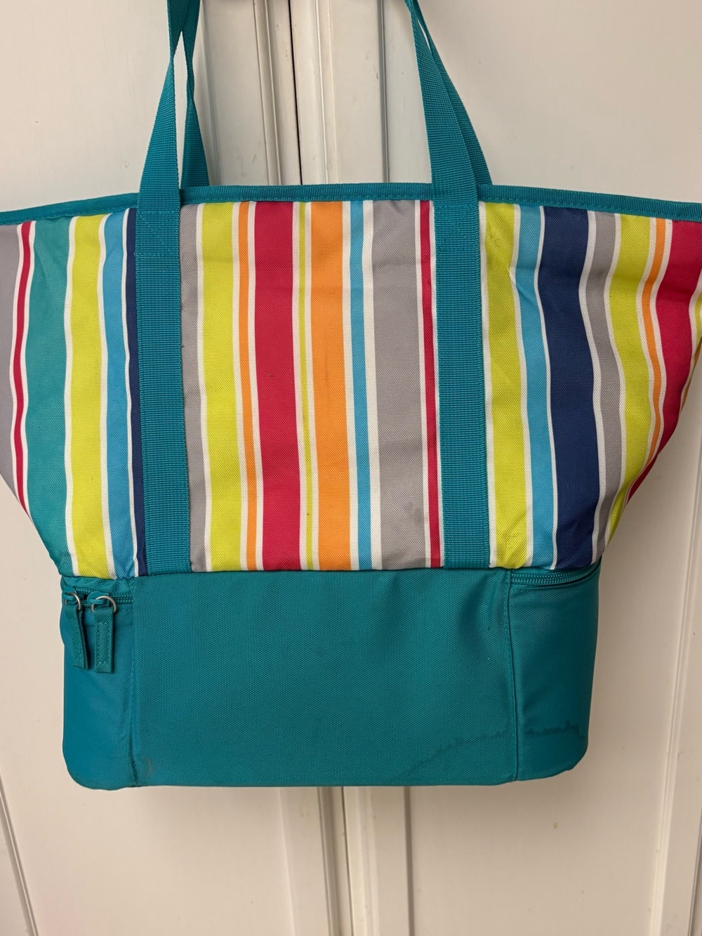 Disney Teal Multi-Color Striped Tote